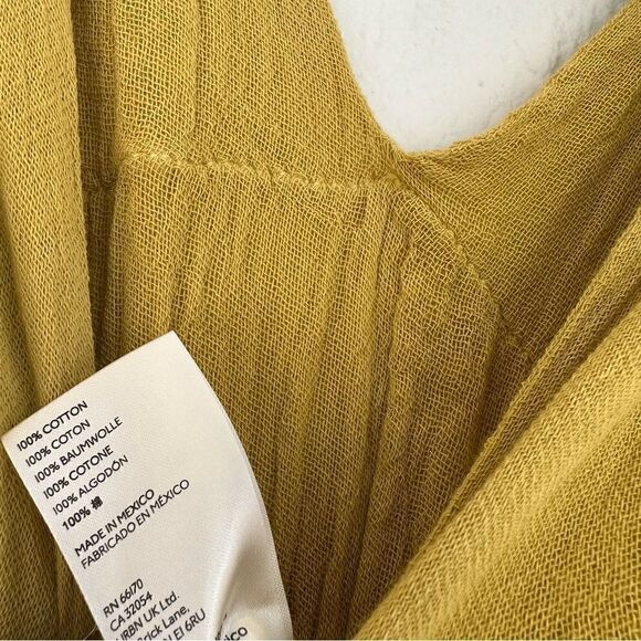 FREE PEOPLE Jen’s Private Booty Olivia‎ Jumpsuit Size Small Gauzy Boho Yellow - Picture 5 of 13